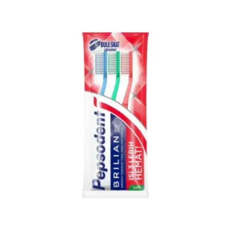 Pepsodent Sikat Gigi Brilian ( 3 pcs )